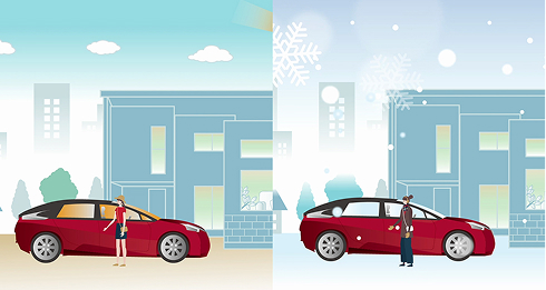 猛暑の夏、凍える冬、エアコンが効くまで暑さ寒さをじっとがまん、そんな経験ありませんか？