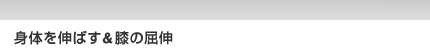 身体を伸ばす＆膝の屈伸