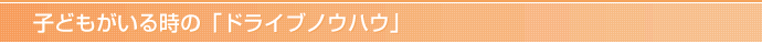 子どもがいる時の「ドライブノウハウ」