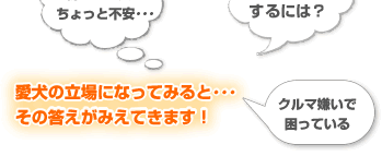 愛犬の立場になってみると･･･その答えがみえてきます！