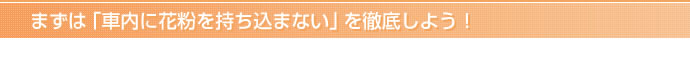 まずは「車内に花粉を持ち込まない」を徹底しよう！