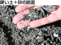 硬い土＋砂の路面