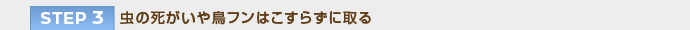 【STEP 3】虫の死がいや鳥フンはこすらずに取る