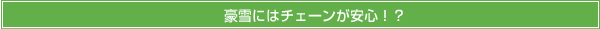 豪雪にはチェーンが安心！？