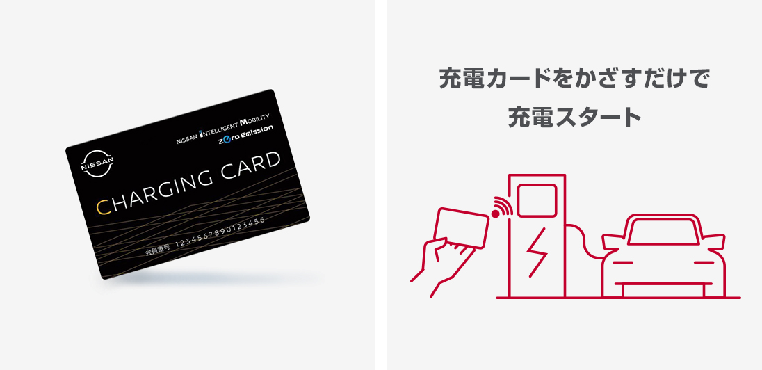 充電カードをかざすだけで充電スタート