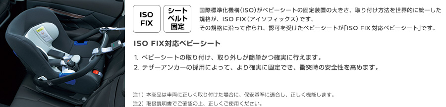 ISO FIX対応ベビーシート［ISO FIX］［シートベルト固定］