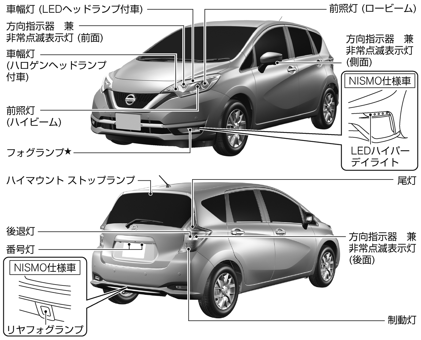日産：ノートe-POWER [ NOTE ] スペシャル 取扱説明書 ｜ 各電球