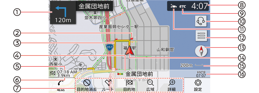 現在地の地図表示