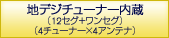 地デジチューナー内蔵（12セグ+ワンセグ）（4チューナー×4チューナー）