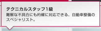 難解な不具合にも的確に対応できる、自動車整備のスペシャリスト。