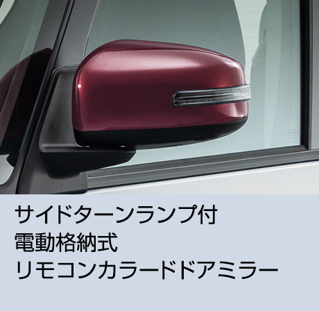 サイドターンランプ付電動格納式リモコンカラードドアミラー