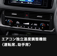 エアコン独立温度調整機能〈運転席、助手席〉