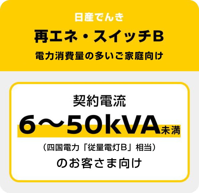 日産でんき 再エネ・スイッチB 電力消費量の多いご家庭向け